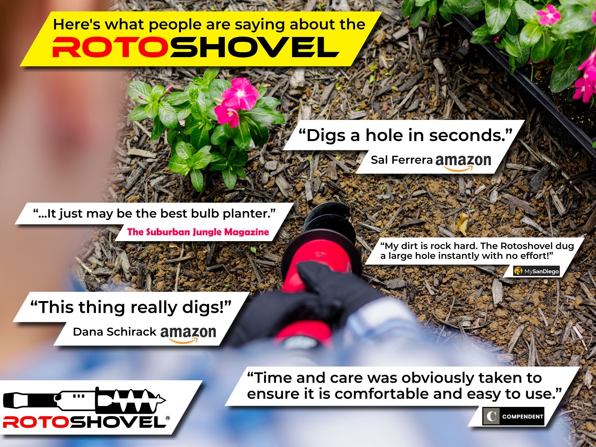 Rotoshovel | Handheld Automatic Shovel | Pre-Assembled
